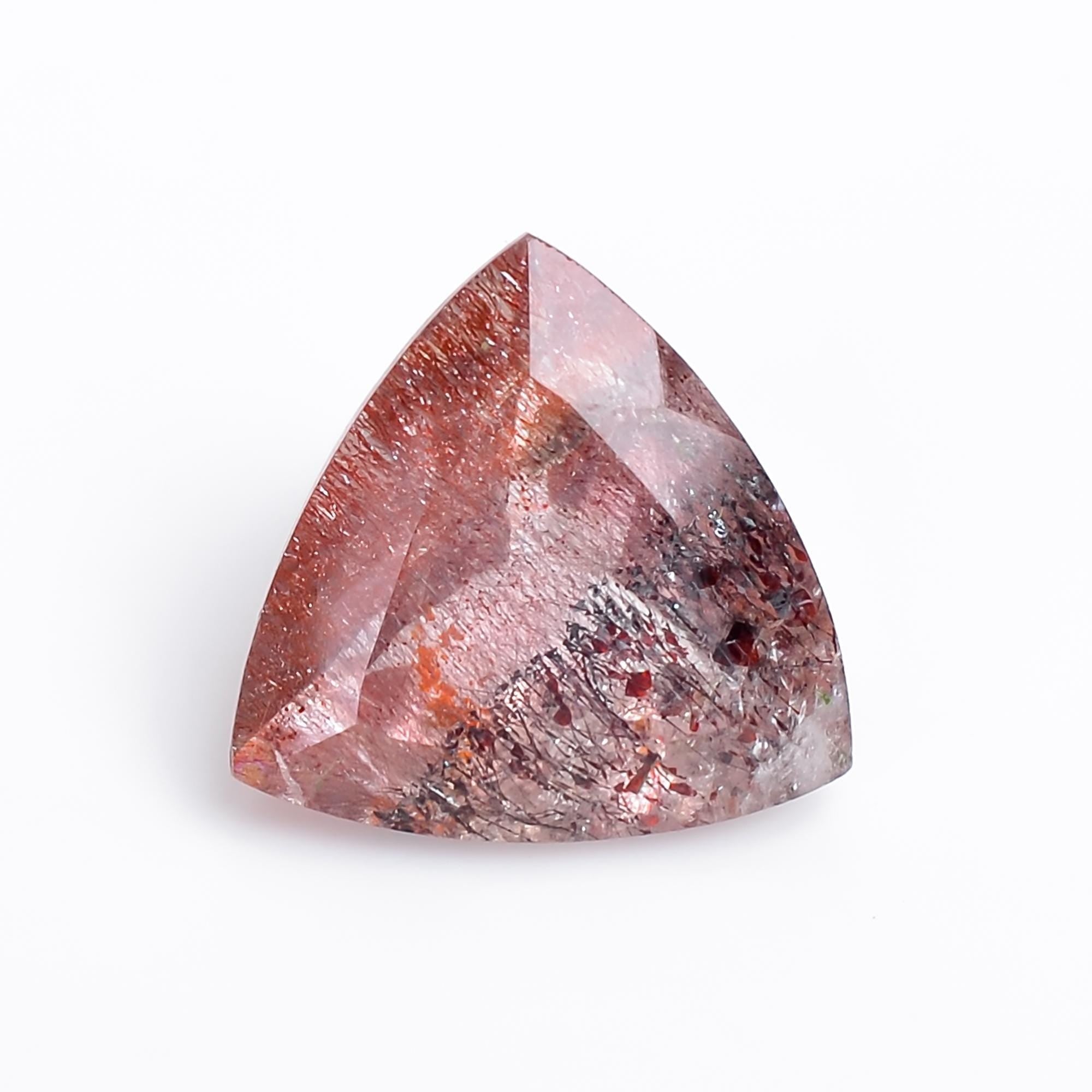 natural elestial quartz trillion shape cut stone loose gemstone